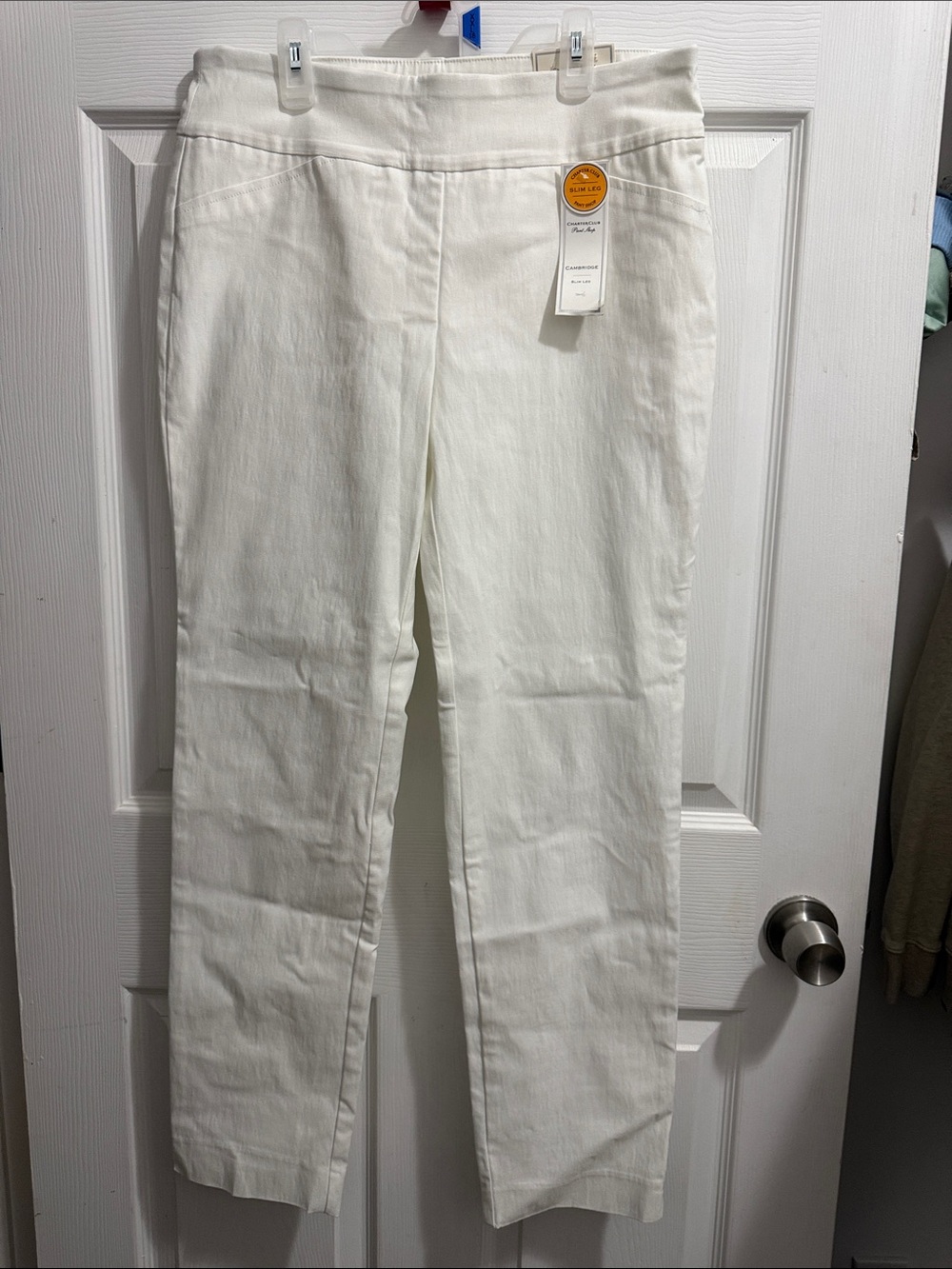 Charter Club Cream Straight-Leg Linen-Blend Pants